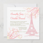 Invitation PixDezines PINK LA TOUR EIFFEL+SWIRLS (Dos)
