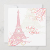 Invitation PixDezines PINK LA TOUR EIFFEL+SWIRLS (Devant)