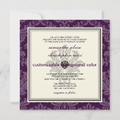 Invitation PixDezines Piqué, Damas / Black+Violet Velvet (Dos)