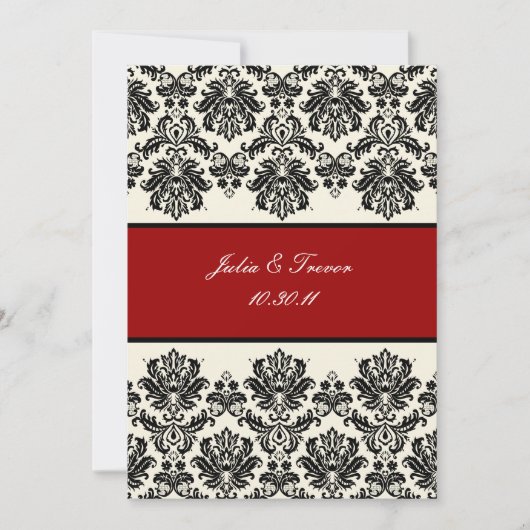 Invitation PixDezines Piqué Damask/Black+Off White/do-it-your (Devant)