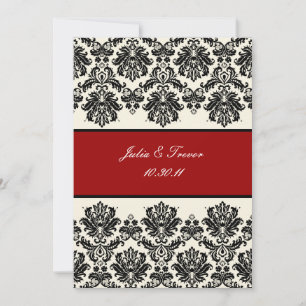 Invitation PixDezines Piqué Damask/Black+Off White/do-it-your
