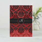 Invitation PixDezines Piqué, Damask / Black + Red Velvet (Debout devant)