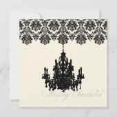 Invitation PixDezines Piqué Damask + Chandelier (Devant)