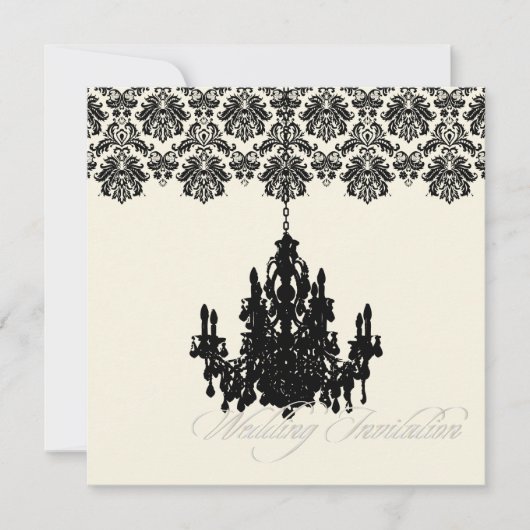 Invitation PixDezines Piqué Damask + Chandelier (Devant)