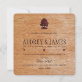 Invitation PixDezines placage de bois faux + chênes (Dos)