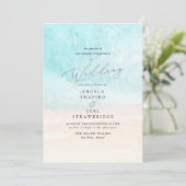 Invitation PixDezines Plage bleu cristal, Mariage de plage (Debout devant)