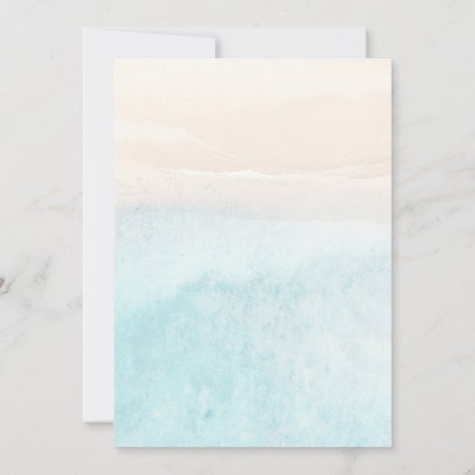 Invitation PixDezines Plage bleu cristal, Mariage de plage (Dos)