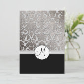 Invitation PixDezines Platinum Damask/arrière - plan do-it-yo (Debout devant)