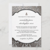 Invitation PixDezines Platinum Damask/arrière - plan do-it-yo (Dos)