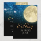 Invitation PixDezines Pleine lune Minuit Sky/Collage NASA (Devant / Derrière)