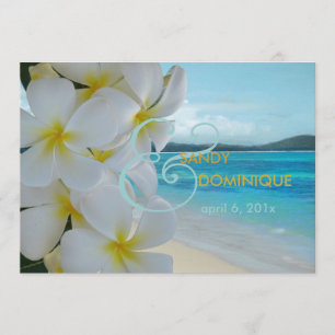 Invitation PixDezines PLUMERIA LEI/MARIAGE PLAGE