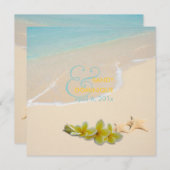 Invitation PixDezines Plumeria Lei /plage/étoile tropicale (Devant / Derrière)