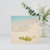 Invitation PixDezines Plumeria Lei /plage/étoile tropicale (Debout devant)