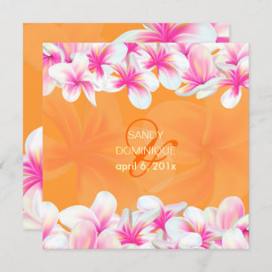 Invitation PixDezines plumeria rose vif/DO-IT-YOURSELF couleu