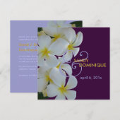 Invitation PixDezines Plumerias mariage tropical/DIY couleur! (Devant / Derrière)