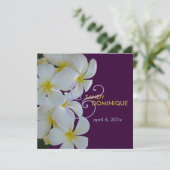 Invitation PixDezines Plumerias mariage tropical/DIY couleur! (Debout devant)