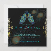 Invitation PixDezines plumes/turquoise (Dos)