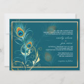 Invitation PixDezines plumes/turquoise (Dos)
