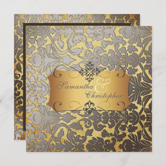 Invitation PixDezines polices Vintages Damask/DO-IT-YOURSELF. (Devant / Derrière)