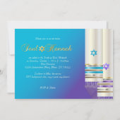 Invitation PixDezines Purple/Aqua Tallits/B'nai Mitzvah (Dos)
