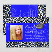 Invitation PixDezines pyschedelic guépard 2013 graduation (Devant / Derrière)