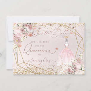 Invitation PixDezines Quinceanera Blush Pink Enregistrer la d
