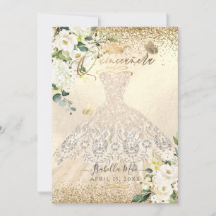 Invitation PixDezines Quinceanera Champagne Gold Parties scin