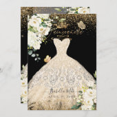 Invitation PixDezines Quinceanera Champagne Gold Parties scin (Devant / Derrière)