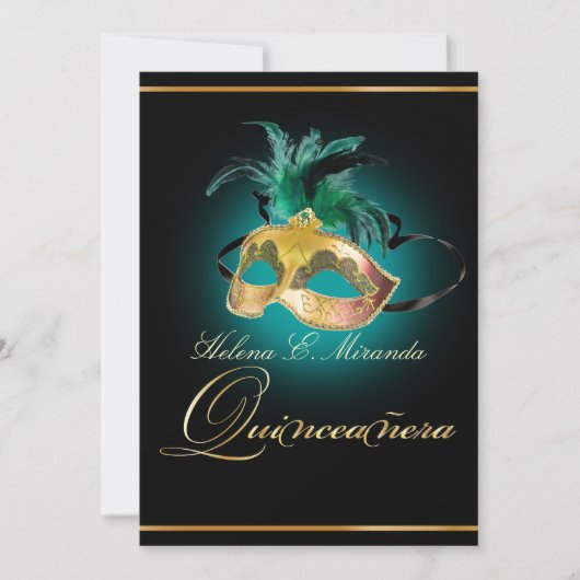 Invitation PixDezines Quinceanera/couleur turquoise/DO-IT-YOU (Devant)