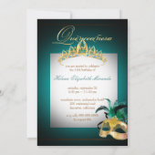 Invitation PixDezines Quinceanera/couleur turquoise/DO-IT-YOU (Dos)