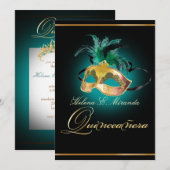 Invitation PixDezines Quinceanera/couleur turquoise/DO-IT-YOU (Devant / Derrière)