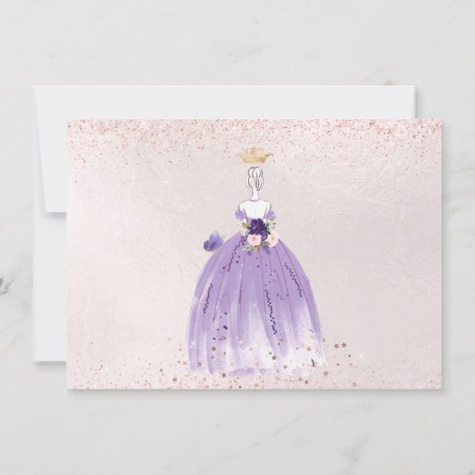 Invitation PixDezines Quinceanera Dusty Purple Robe Invitat (Dos)