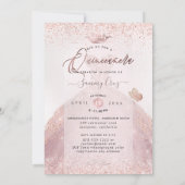 Invitation PixDezines Quinceanera Dusty Rose Parties scintill (Dos)