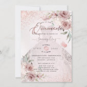 Invitation PixDezines Quinceanera Dusty Rose robe Mauve (Dos)