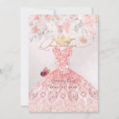 Invitation PixDezines Quinceanera H2 Robe rose pâle (Devant)
