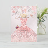 Invitation PixDezines Quinceanera H2 Robe rose pâle (Debout devant)