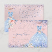 Invitation PixDezines Quinceanera Merci Dusty Blue Gown (Devant / Derrière)