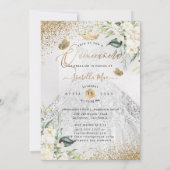 Invitation PixDezines Quinceanera Robe Argent Parties scintil (Dos)