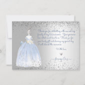 Invitation PixDezines Quinceanera Robe bleue Dusty Merci (Dos)