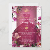 Invitation PixDezines Quinceanera robe rouge cerise (Dos)