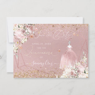 Invitation PixDezines Quinceanera Rose Gold Enregistrer la da