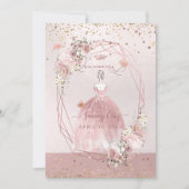 Invitation PixDezines Quinceanera Rose Gold H2 Fleurs Dusty (Devant)