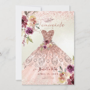 Invitation PixDezines Quinceanera Rose Gold Parties scintilla