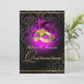 Invitation PixDezines Quincenera/Magenta/DO-IT-YOURSELF coule (Debout devant)