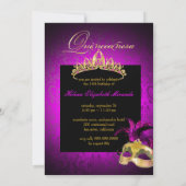 Invitation PixDezines Quincenera/Magenta/DO-IT-YOURSELF coule (Dos)