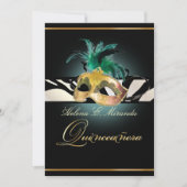 Invitation PixDezines Quincenera/Zèbre turquoise/DO-IT-YOURSE (Devant)