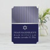 Invitation PixDezines rayures bar mitzvah/DO-IT-YOURSELF coul (Debout devant)