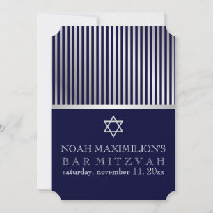 Invitation PixDezines rayures bar mitzvah/DO-IT-YOURSELF coul