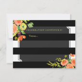 Invitation PixDezines réception mitzvah/DIYstripes/floral (Dos)