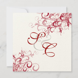 Invitation PixDezines Red Swirls/ARRIÈRE - PLAN DO-IT-YOURSEL